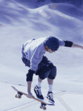 High Angle View of a Young Man Skateboarding Photographic Print