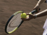 Person Holding a Tennis Racket and a Tennis Ball Photographic Print