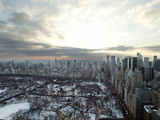 The Sun Rises Over Snow-Covered Central Park and Midtown Manhattan Photographic Print