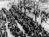 Men and Women of the Nazi Occupied Districts of Poland, Russia and France are Herded Together Photographic Print