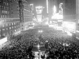 This Aerial View Shows New York's Times Square at Midnight Photographic Print