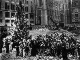 Construction Workers Line up for Pay Beside the First Rockefeller Center Christmas Tree Photographic Print Construction Workers Line up for Pay Beside the First Rockefeller Center Christmas Tree Photographic Print