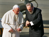 Cuban President Fidel Castro,And Pope John Paul II Photographie