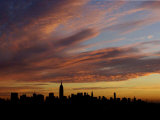 The Empire State Building is the Focal Point of the New York Skyline at Sunrise Photographic Print