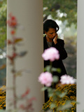 National Security Adviser Condoleezza Rice Listens to President Bush Speak About Cuba Photographic Print