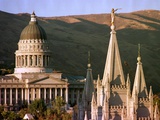 Sun Sets on Utah's Capitol Building Photographic Print