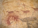 Ancient Paintings in Cave of the Hands, Santa Cruz Province, Patagonia, Argentina Photographic Print by Lin Alder