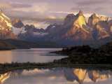 Lake Pehoe and Paine Grande at Sunrise, Torres del Paine National Park, Patagonia, Chile Photographic Print by Theo Allofs