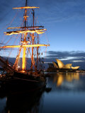 Sydney Opera House and Tall Ship at Dawn, Sydney, Australia Photographic Print by David Wall