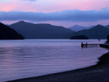 Dusk on Picton Harbour, Marlborough Sounds, South Island, New Zealand Photographic Print by David Wall