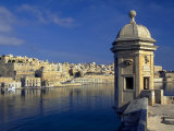 View of Harbor and Fortress Turret, Valletta, Malta Photographie par Robin Hill
