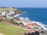 View towards El Morro from Fort San Cristobal in San Juan, Puerto Rico Photographic Print by Jerry & Marcy Monkman