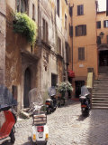 Motorscooters on Residential Street near Vatican City, Rome, Italy Photographic Print by Connie Ricca