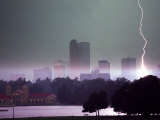 Lighting Strikes in Downtown Denver Photographic Print