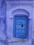 Traditional Moorish-styled Blue Door, Morocco Photographic Print by John & Lisa Merrill