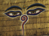 Watchful Eyes of Buddha Atop Swayambhunath Stupa, Kathmandu, Nepal Photographic Print by John & Lisa Merrill