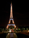 Eiffel Tower at Night, Paris, France Photographie par Walter Bibikow