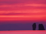 Pink Sky Reflected in Sea With Karst Islands, Phang Nga Bay, Thailand Photographic Print by John & Lisa Merrill