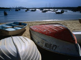Pleasure Boats on Beach at Watson's Bay with Sydney City Skyline in Distance, Sydney, Australia Photographic Print by Glenn Beanland