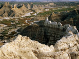 Overhead of Rock Formations From Sheep Mountain Table, SW Badlands, Badlands National Park, U.S.A. Photographie par Mark Newman