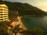 La Jolla De Mismaloya Hotel in Mismaloya Bay at Sunset, Puerto Vallarta, Mexico Photographic Print by Anthony Plummer