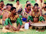 Men Seated for Ceremony, Fiji Photographic Print by Peter Hendrie Men Seated for Ceremony, Fiji Photographic Print by Peter Hendrie