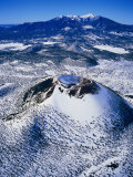 Aerial of Sunset Crater with Humphrey's Peak in Background, Near Flagstaff, Flagstaff, USA, Photographic Print