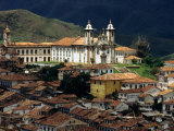 Overhead of Town and Cathedral, Ouro Preto, Brazil Photographic Print by Jane Sweeney