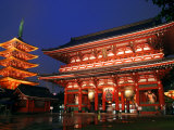 Senso-Ji Temple at Dusk, Asakusa, Tokyo, Japan Photographic Print by Greg Elms