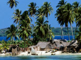 Tropical Island Village on Beach, Panama Photographic Print by Wayne Walton