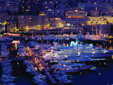 Port of Monaco at Dusk, Monaco Ville, Monaco Photographic Print by Richard I'Anson