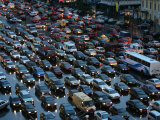 Overhead of Traffic During Evening Rush Hour, Garden Ring, Moscow, Russia Photographic Print by Jonathan Smith