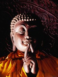 Buddha Statue in Pavilion in Jingshan Park, Beijing, China Photographic Print by Krzysztof Dydynski