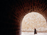 Priest Walking on Placa in Old Town, Dubrovnik, Croatia Photographic Print by Richard I'Anson
