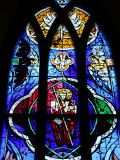 Stained Glass Window at Hallgrimskirkja, Hallgrimur's Church, Reykjavik, Iceland Photographic Print by Jonathan Smith