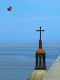 Parasail Flies Over Bahia Banderas in Front of Templo De Guadalupe, Puerto Vallarta, Mexico Photographic Print by Anthony Plummer