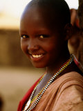 Maasai Girl, Masai Mara National Reserve, Kenya Photographic Print by Tom Cockrem