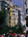 Tram and Crowds on Istiklal Caddesi, Beyoglu District, Istanbul, Turkey Photographic Print by John Elk III