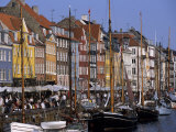 Nyhavn Boats and Cafes, Copenhagen, Denmark Photographic Print by Holger Leue