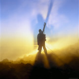 Skier Standing on the Ridge of the Active Vulcano in Termas De Chillan, Chile Photographic Print by Christian Aslund