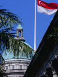 Flag and Dome of Old Supreme Court, Singapore, Singapore Photographic Print by Phil Weymouth