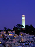 Coit Tower, Telegraph Hill at Dusk, San Francisco, U.S.A. Photographic Print by Thomas Winz