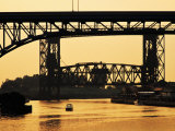 Bridges Over Cuyahoga River at Dusk, Cleveland, United States of America Photographic Print by Richard I'Anson
