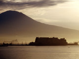 Castel Dell'Ovo and Vesuvius in Background, Naples, Italy Photographic Print by Jean-Bernard Carillet