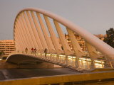 People Walking on Puente De Calatrava (Calatrava Bridge), Valencia, Spain Photographic Print by Greg Elms