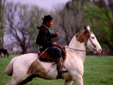Local Gaucho Holding Whip on Horseback, Hucal, Argentina Photographie par Michael Coyne