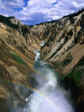 Rainbow Over River at Lower Falls, Part of Yellowstone Falls, Yellowstone National Park, USA Photographic Print by John Elk III