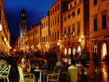 Outdoor Cafe on Placa at Dusk, Dubrovnik, Croatia Photographic Print by Richard I'Anson