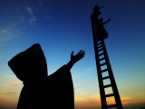 In Search of Reason Statue by Sculpter Sergio Bustamante at Sunrise, Puerto Vallarta, Mexico Photographic Print by Anthony Plummer