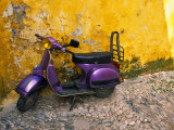 Vespa and Yellow Wall in Old Town, Rhodes, Greece Photographic Print by Tom Haseltine